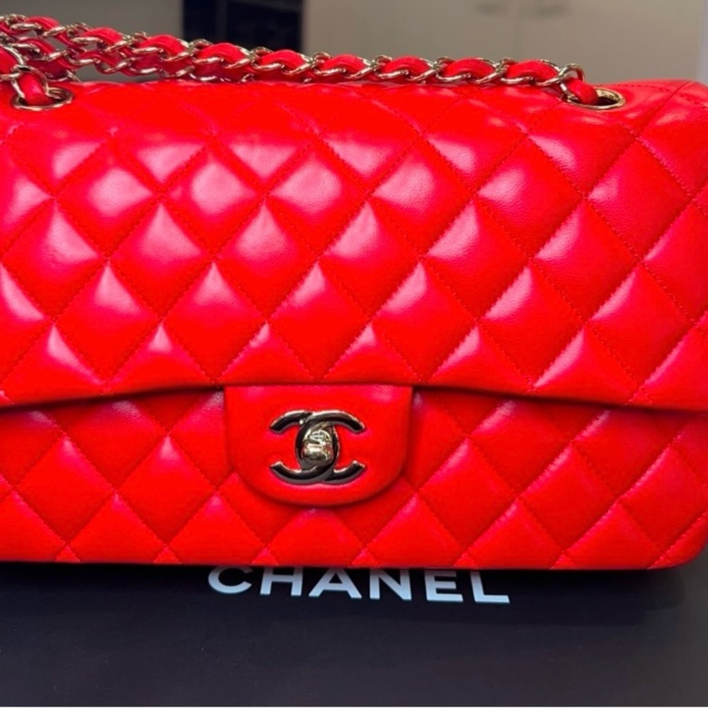 ***SOLD-Chanel Red Quilted Leather Bag***SOLD